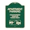Signmission Apartment Parking Unauthorized Vehicles Towed Away Heavy-Gauge Alum Sign, 24" x 18", G-1824-24340 A-DES-G-1824-24340 - alternate 1